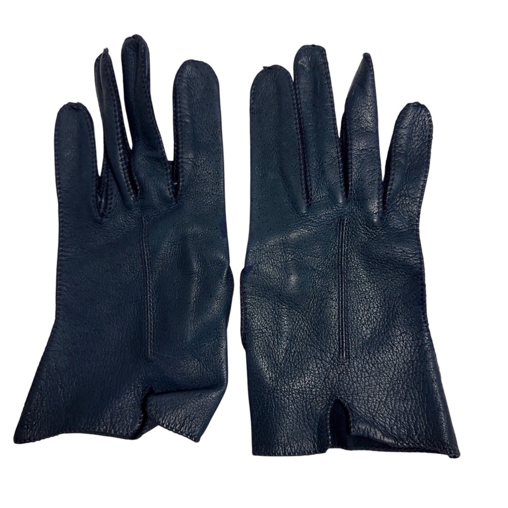Vintage Genuine Deerskin Gloves Womens Size 7 Blue Unlined Very Soft